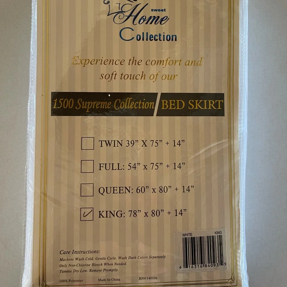 Sweet Home Collection New King White Bed Skirt